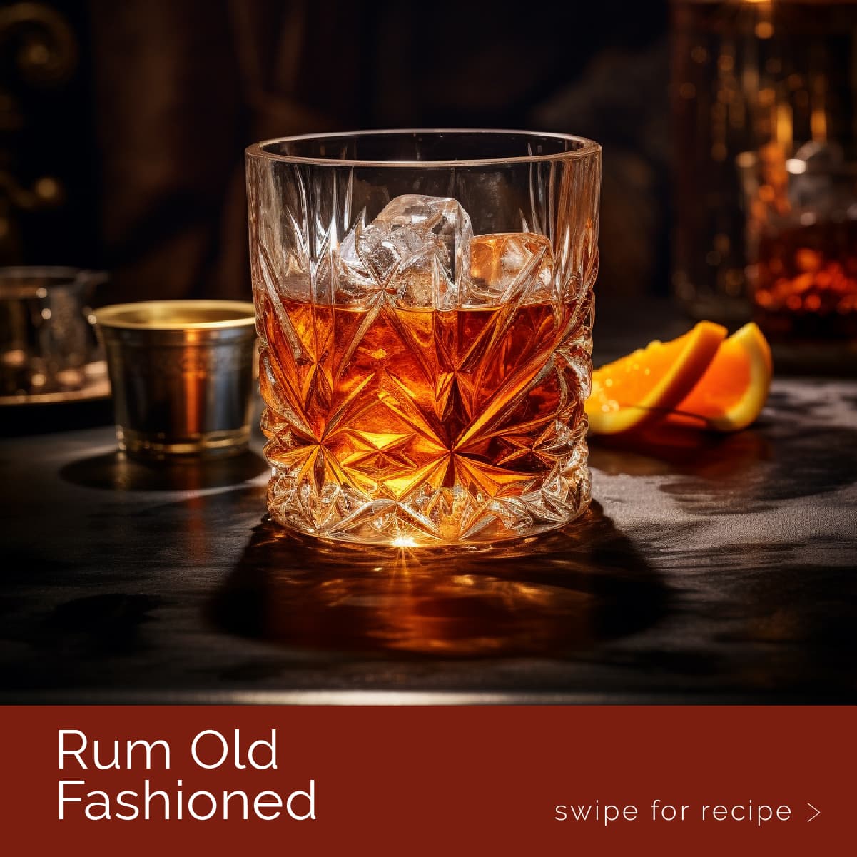 A Rum Old Fashioned cocktail